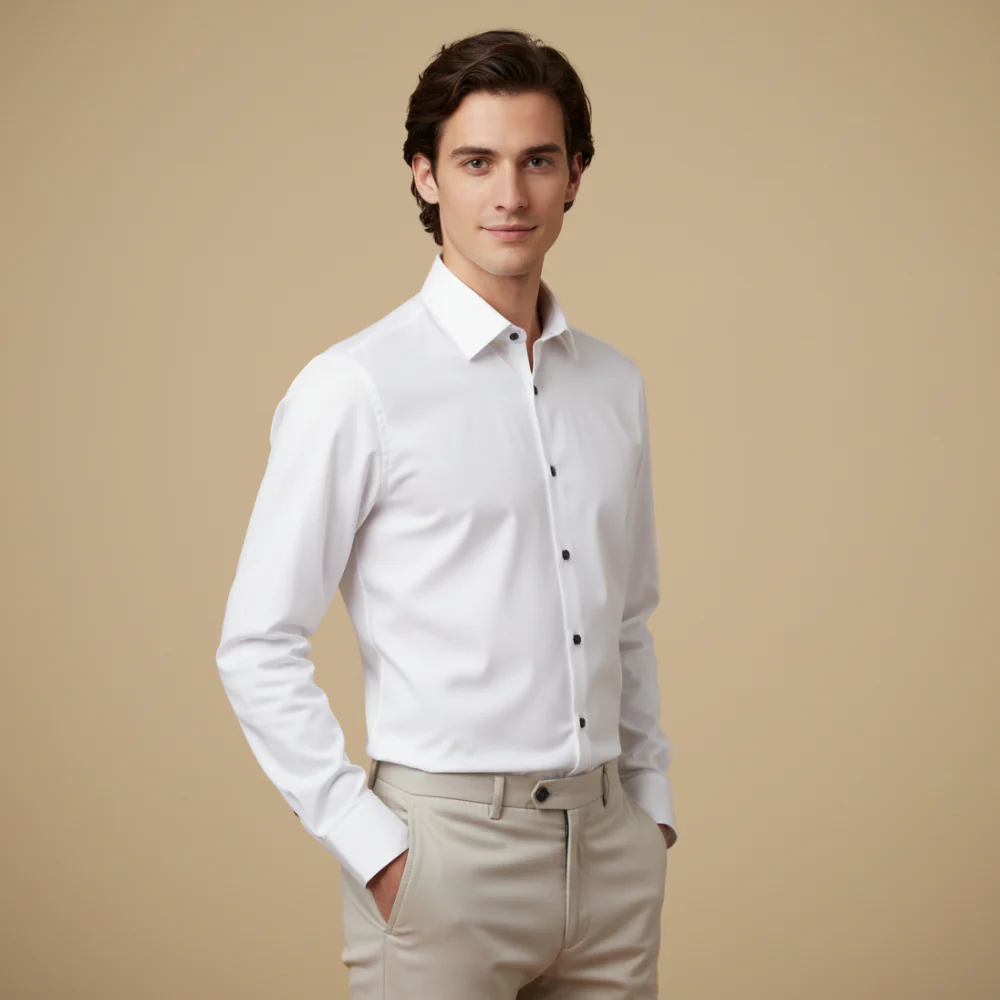 Men's Long Sleeve Button-Down Wrinkle-Free Shirt Fashion Grand