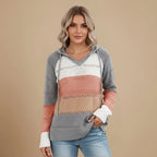 Striped Knitted V-Neck Jumper Sweater for Women Fashion Grand
