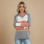 Striped Knitted V-Neck Jumper Sweater for Women Fashion Grand