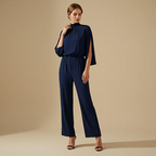 Women's Flowing Formal High-Neck Jumpsuit Fashion Grand