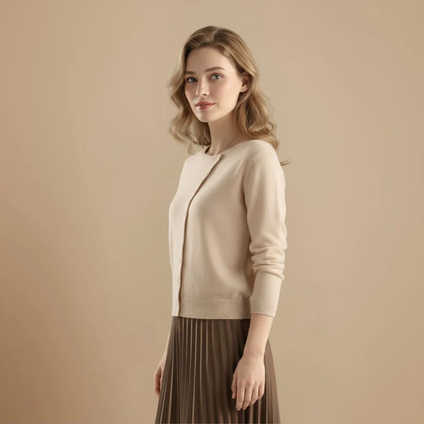 Ladies Fine Knit Long Sleeve Button Front Cardigan Fashion Grand