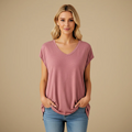 Casual V-Neck Short Sleeve Women's Top Fashion Grand