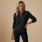 Cable Knit Quarter-Zip Jumper Sweater for Women Fashion Grand