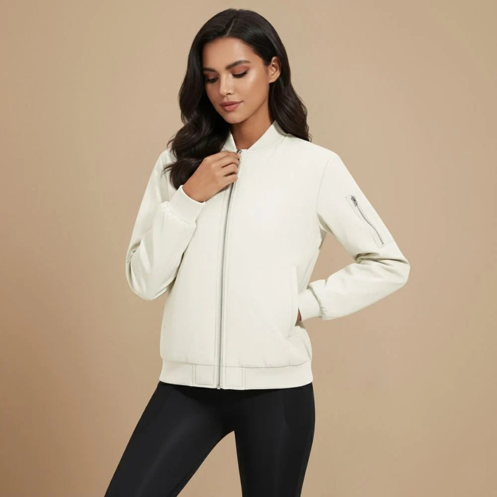 Padded Full Zip Bomber Outerwear for Women Fashion Grand