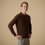 Men's slim fit long sleeve polo shirt