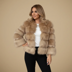 Women's Minimalist Cropped Warm Round Neck Coat Fashion Grand