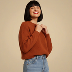 Crew Neck Knitted Sweater with Chest Pocket for Women Fashion Grand