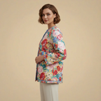 Oversized Floral Cardigan Round Neck for Women Fashion Grand