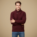 Men's knitted sweater with button collar Fashion Grand