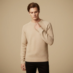 Men Basic Round Neck Knitted Jumper Fashion Grand