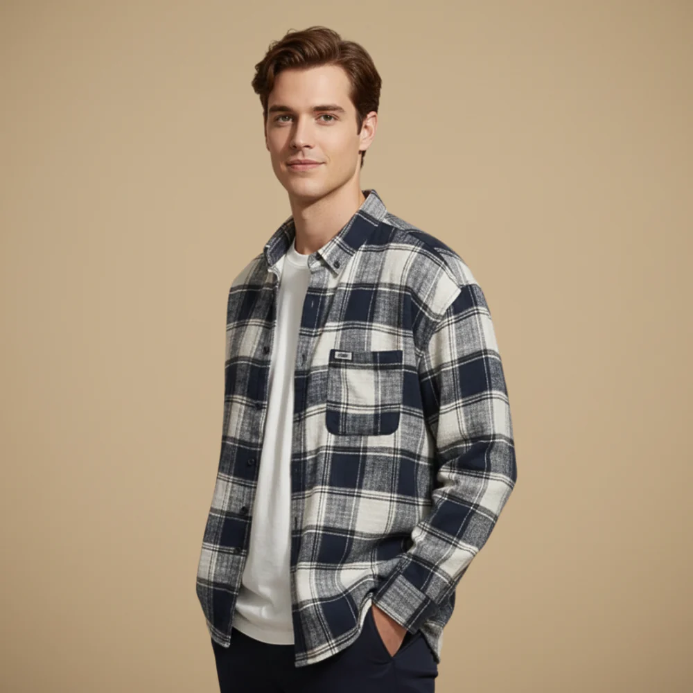 Men's Classic Plaid Button Down Shirt Fashion Grand