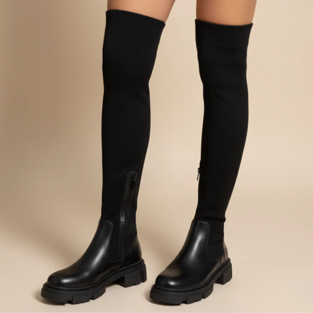 Women's knitted overknee boots Fashion Grand
