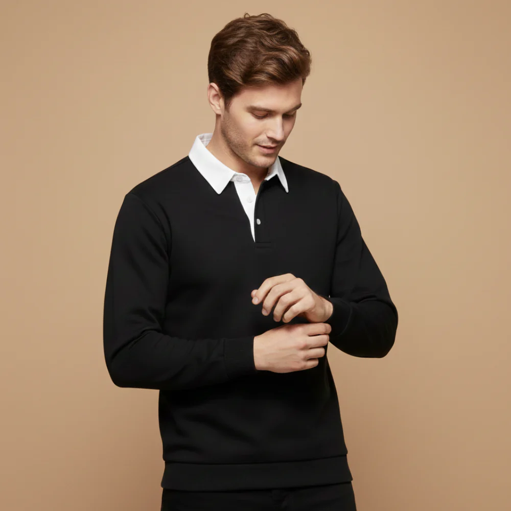 Men’s long sleeve polo sweater