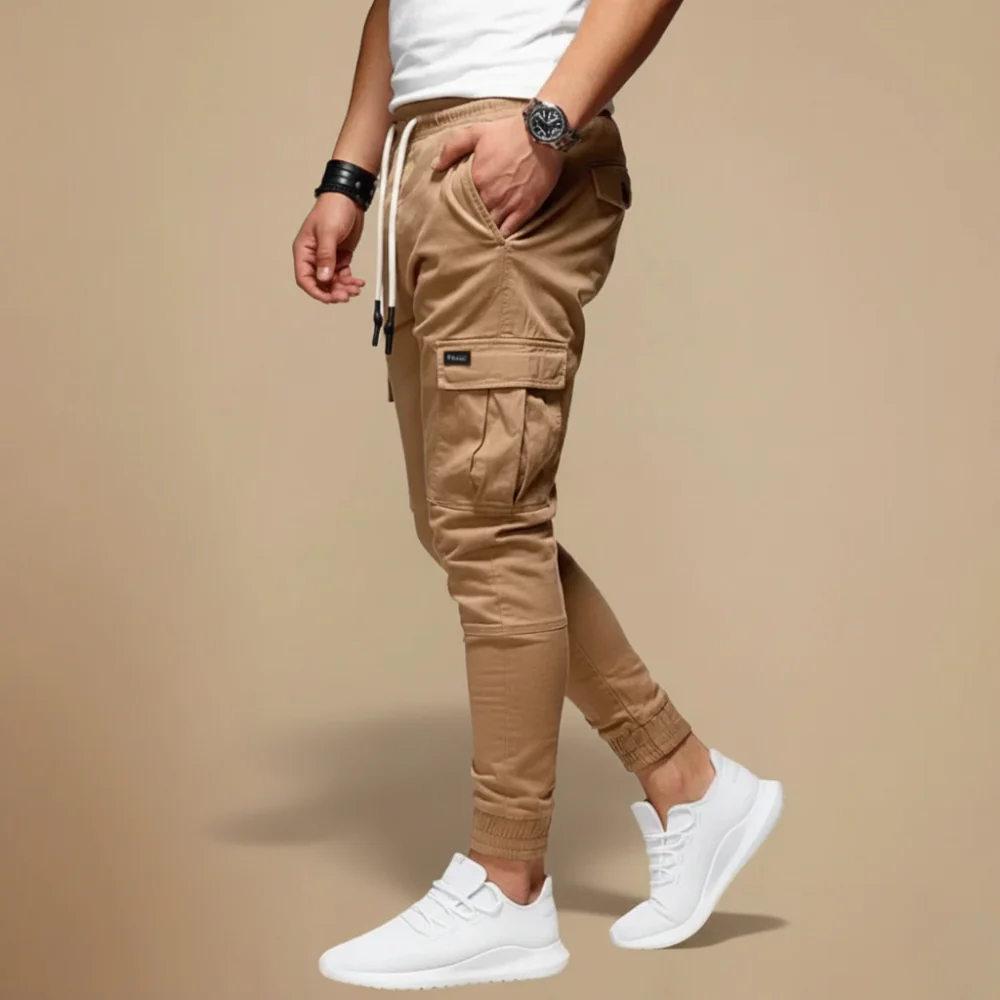 Men's Cargo Joggers Tapered Leg Elastic Waist Fashion Grand