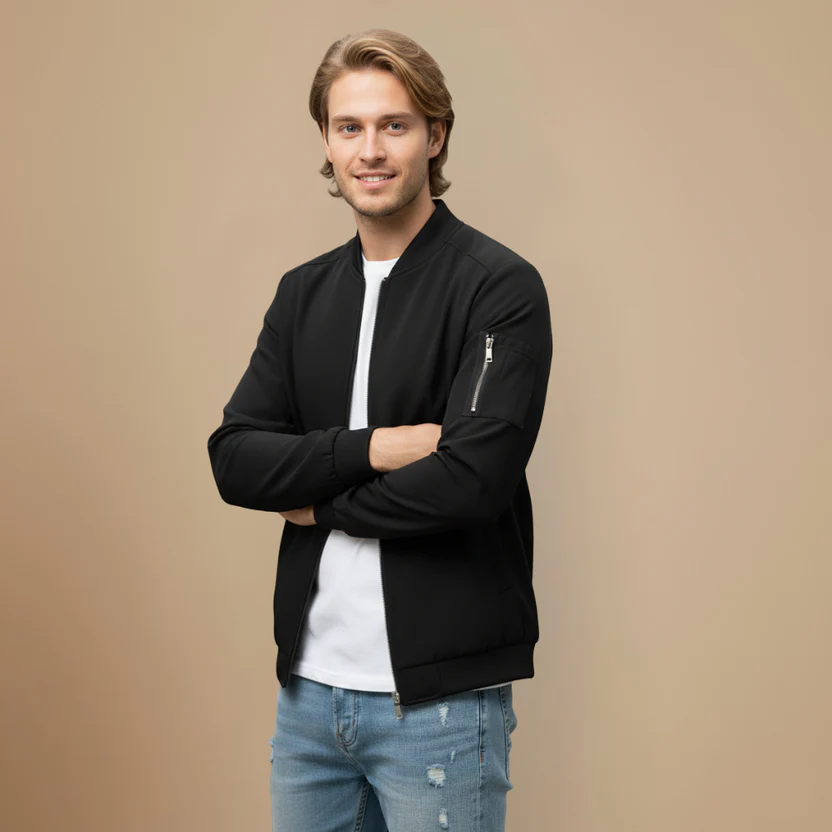 Men's Zip Classic Bomber Jacket Fashion Grand