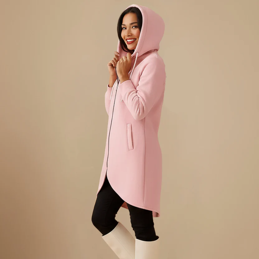Women's Long Hoodie Jacket Oversized Full Zip Fashion Grand
