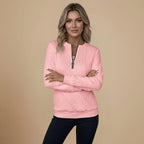 Cable Knit Quarter-Zip Jumper Sweater for Women Fashion Grand