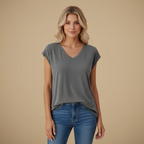 Casual V-Neck Short Sleeve Women's Top Fashion Grand