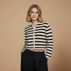 Women's cropped knit cardigan button front Fashion Grand