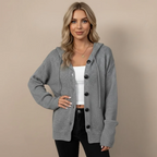 Women’s hooded single-breasted buttoned cardigan Fashion Grand