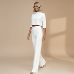 Women's Elegant Crop Top Wide Leg Co-ord Fashion Grand