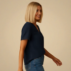 Women's Simple Lace Short Sleeve Blouse Fashion Grand