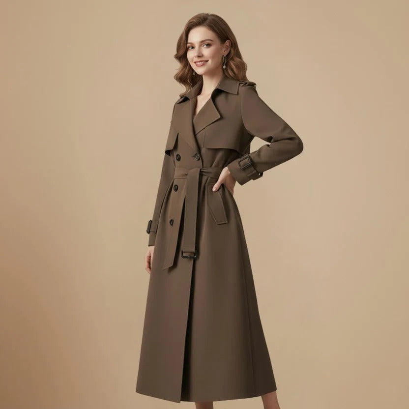 Elegant Slim Fit Mid Length Trenchcoat for Women Fashion Grand