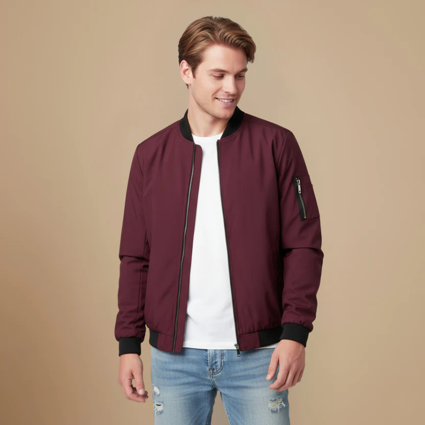 Men's Zip Classic Bomber Jacket Fashion Grand