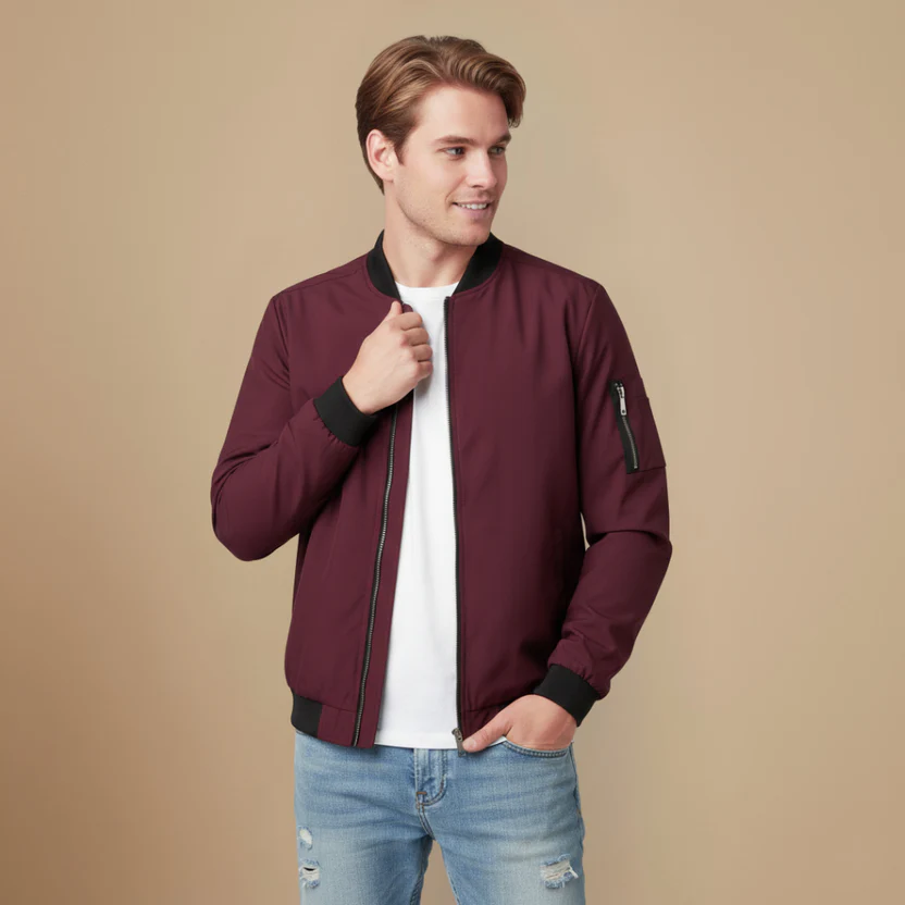 Men's Zip Classic Bomber Jacket Fashion Grand
