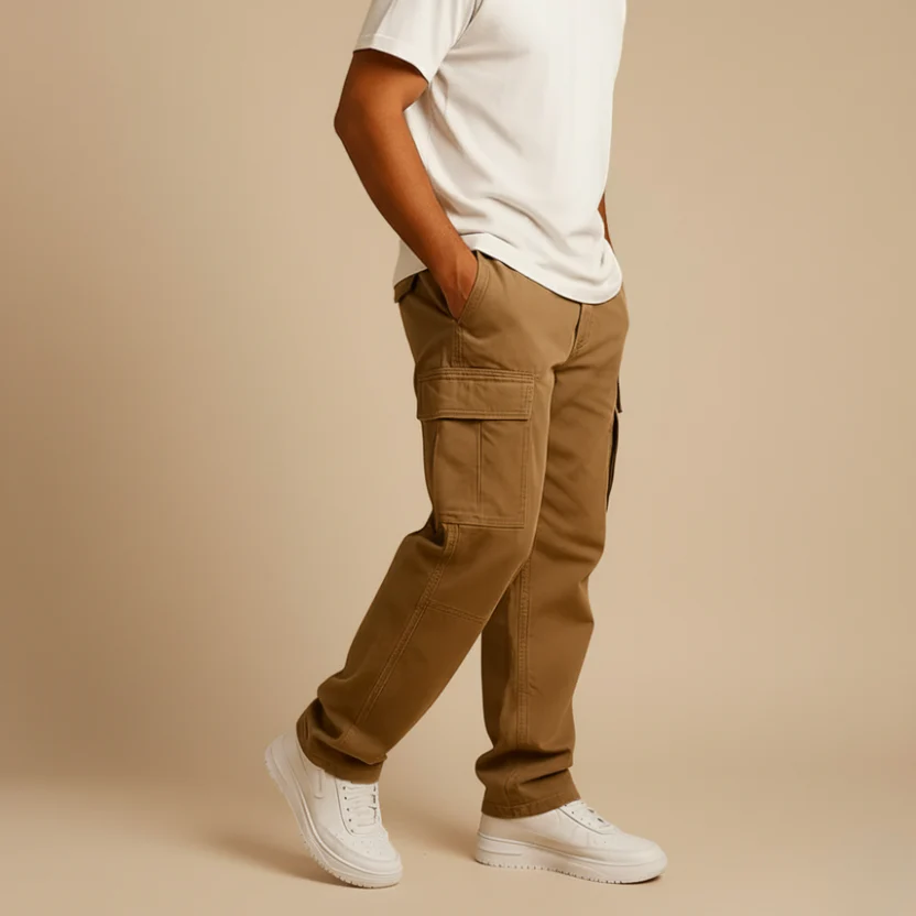 Men's Drawstring Multi Pocket Cargo Trousers Fashion Grand