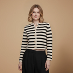 Women's cropped knit cardigan button front Fashion Grand