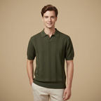 Men's v-neck collar short sleeve polo shirt