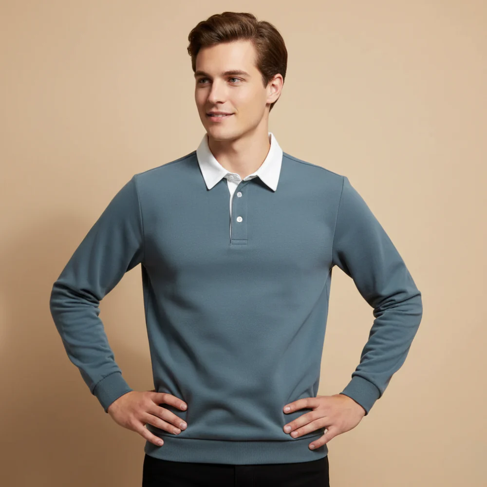 Men’s long sleeve polo sweater