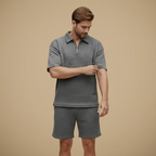 Men's casual short sleeve textured set Fashion Grand