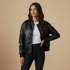 Women's Relaxed Fit Bomber Jacket Fashion Grand
