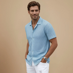 Solid Colours Men's Short Sleeve Button Shirt Fashion Grand
