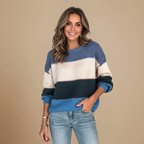 Loose Sweater Horizontal Color Block for Women Fashion Grand