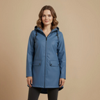 Lightweight Women's Hooded Zip Front Raincoat Fashion Grand