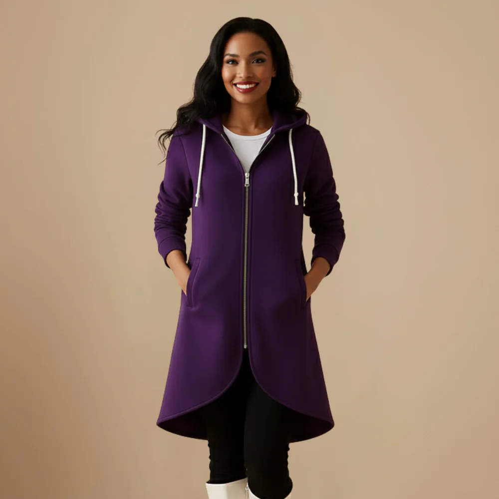 Women's Long Hoodie Jacket Oversized Full Zip Fashion Grand