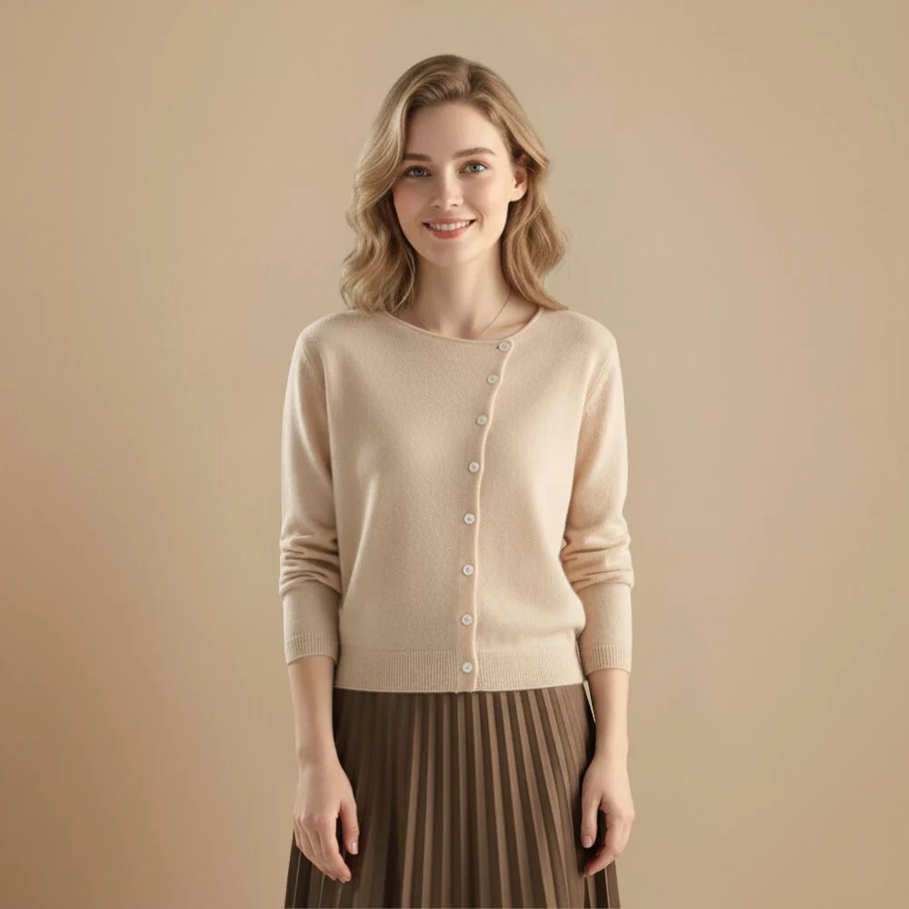 Ladies Fine Knit Long Sleeve Button Front Cardigan Fashion Grand