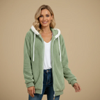 Women's Warm Fuzzy Zip Hoodie Fashion Grand