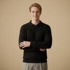 Men's slim fit long sleeve polo shirt