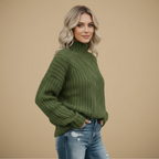 Women's Turtleneck Twist Knit Sweater Fashion Grand
