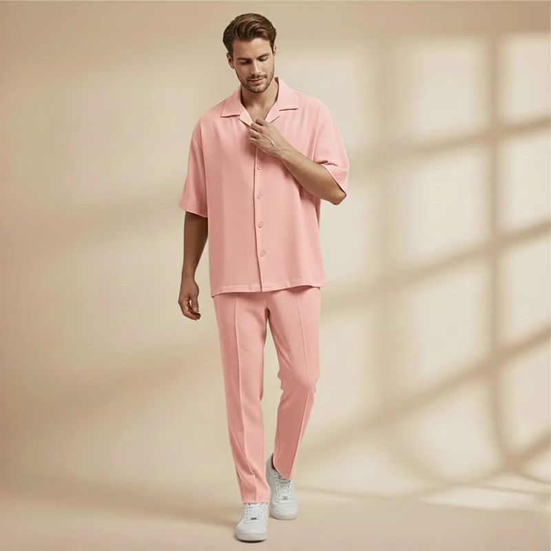 Men's short sleeve shirt matching set Fashion Grand