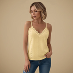Lace Trim V-Neck Cropped Camisole Fashion Grand