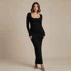 Women's bodycon dress long sleeve square neck Fashion Grand