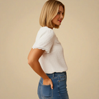 Women's Simple Lace Short Sleeve Blouse Fashion Grand