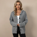 Women’s hooded single-breasted buttoned cardigan Fashion Grand