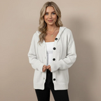 Women’s hooded single-breasted buttoned cardigan Fashion Grand