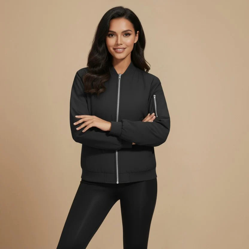 Padded Full Zip Bomber Outerwear for Women Fashion Grand